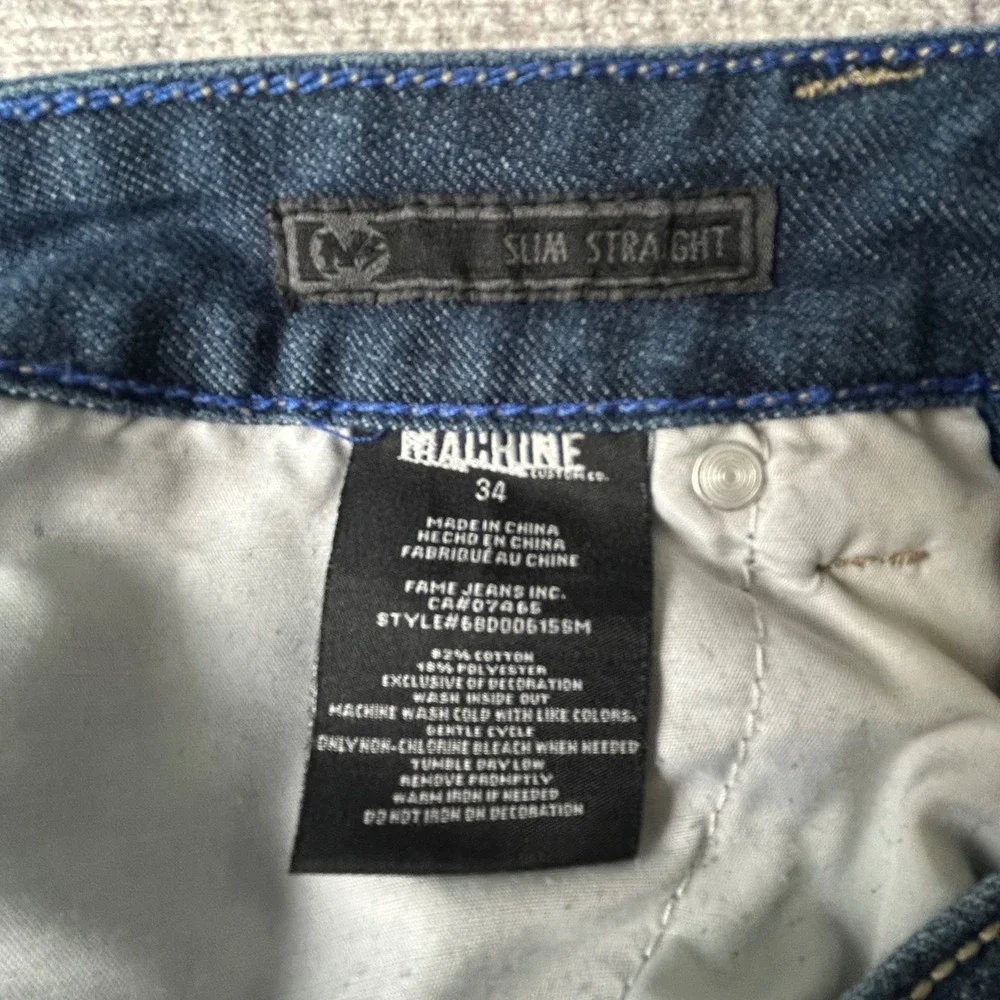 Machine Custom Co. Men's Jeans Size‎ 34 Slim Straight Dark Wash Denim